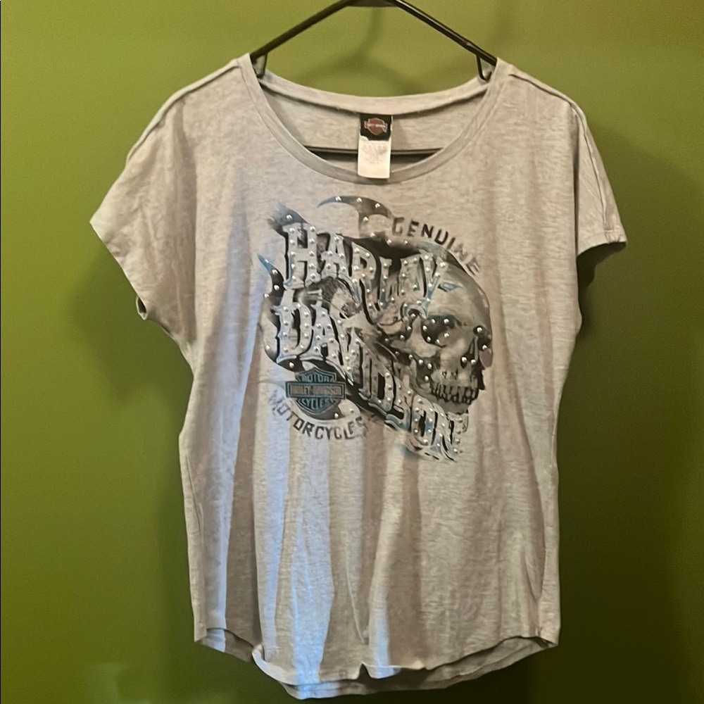 Harley Davidson loose fitting Gray Graphic Tee